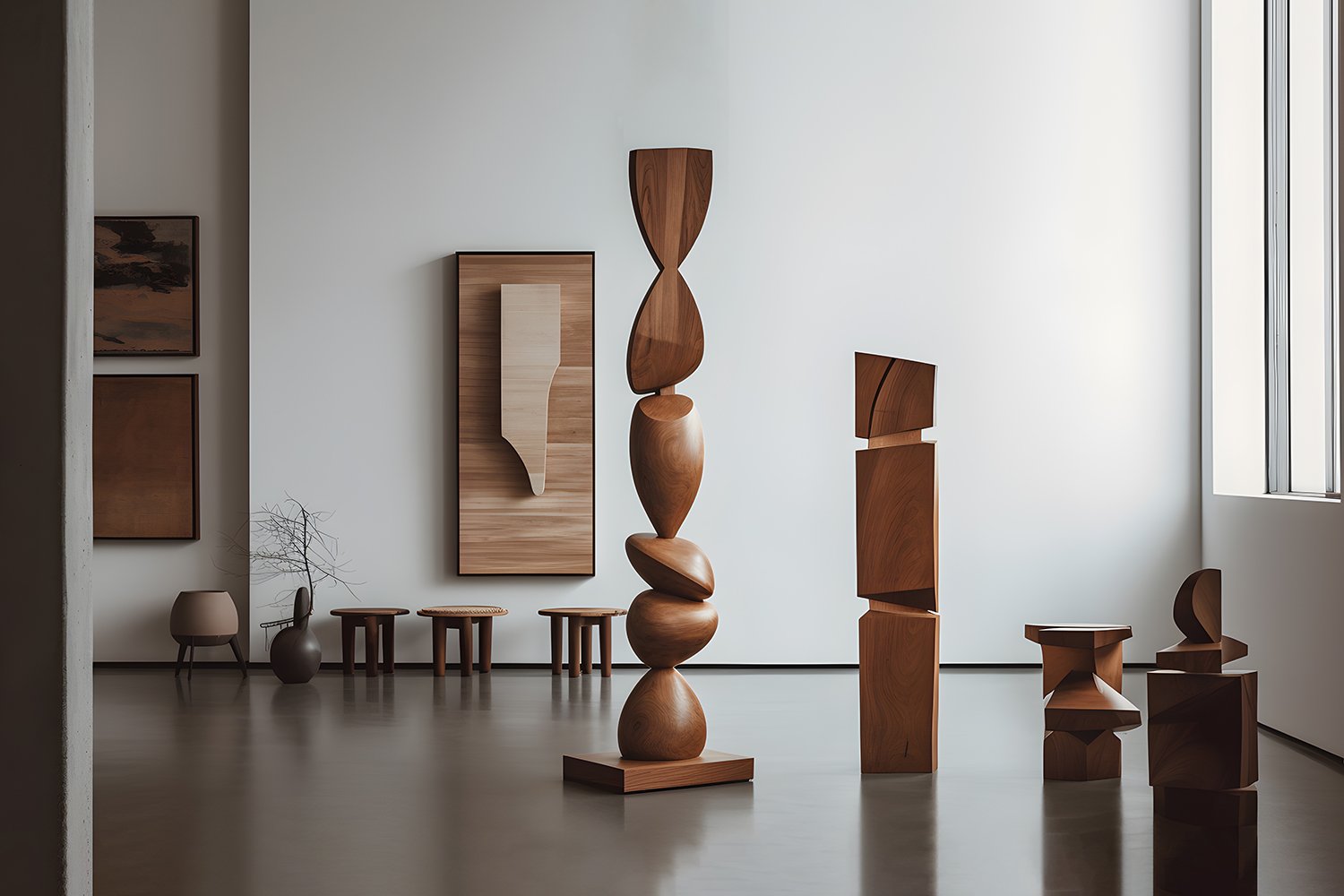 Biomorphic Carved Wood Sculpture, Still Stand No19 by Joel Escalona